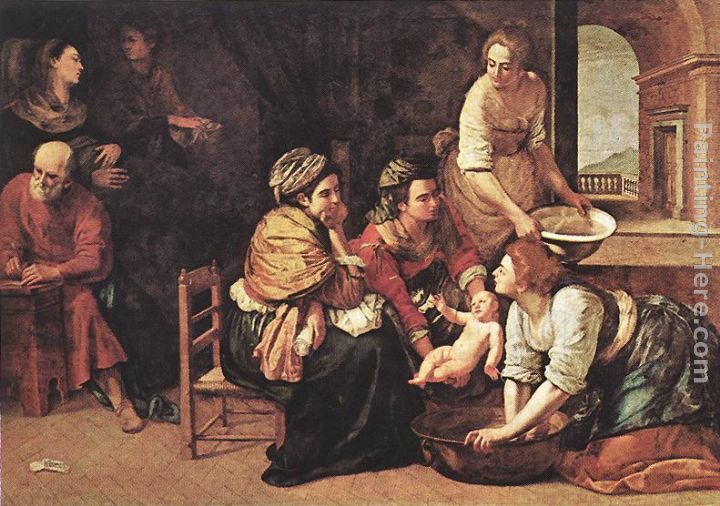 Birth of St John the Baptist painting - Artemisia Gentileschi Birth of St John the Baptist art painting